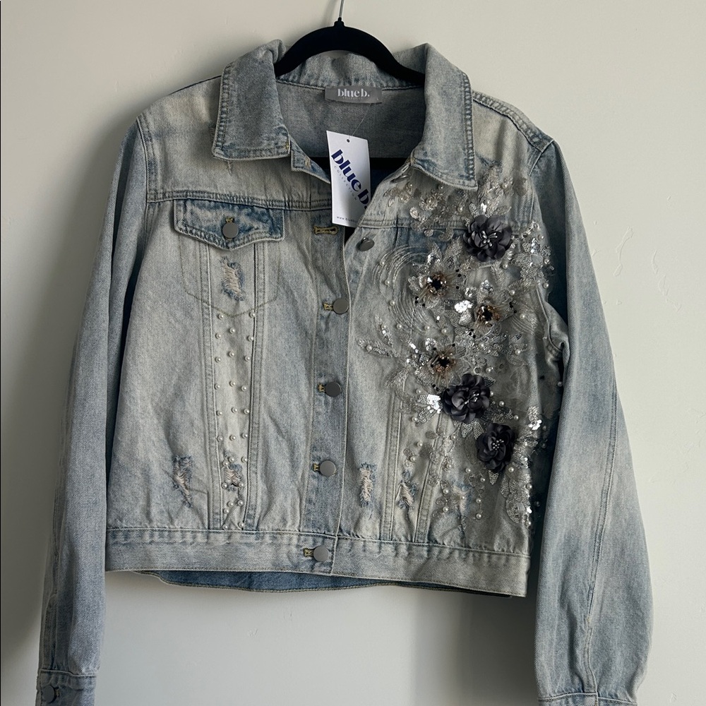 Blue B Embellished Denim Jacket